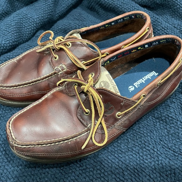 Timberland dark brown leather loafers/boat shoes (?) size 11.5 - Picture 4 of 5